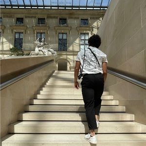 Linen blend, Vincent Van Gogh casual button down shirt. Mens Med.